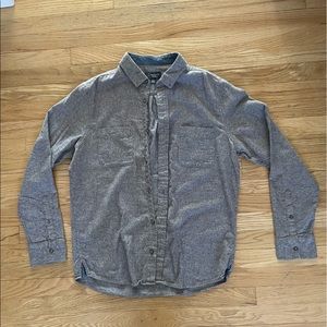 Heather gray/brown button up